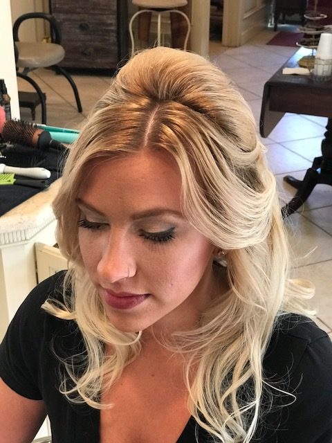 Blonde Hair Up Do Hair Style and Makeup