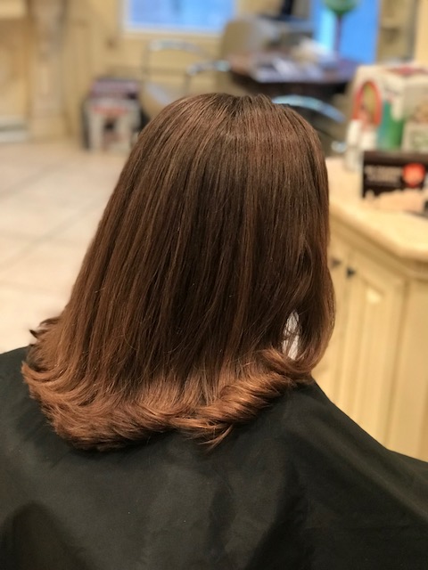 Medium Hair Length Color and Blow Out